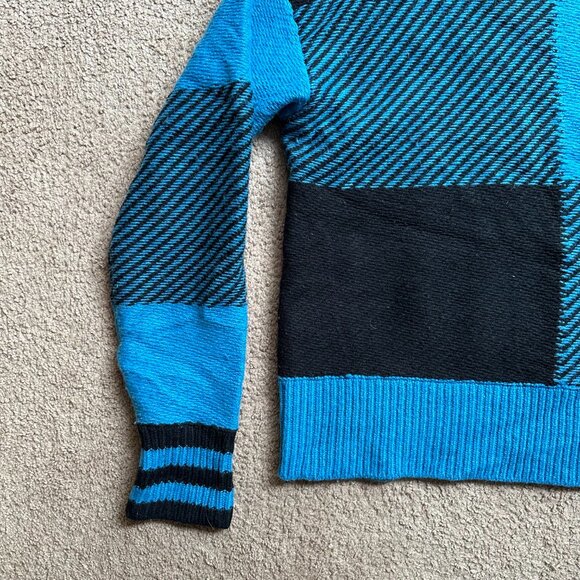 Tommy Hilfiger Sweater Mens XL Turtleneck Wool Black Blue Pullover Tight Knit - Picture 5 of 11